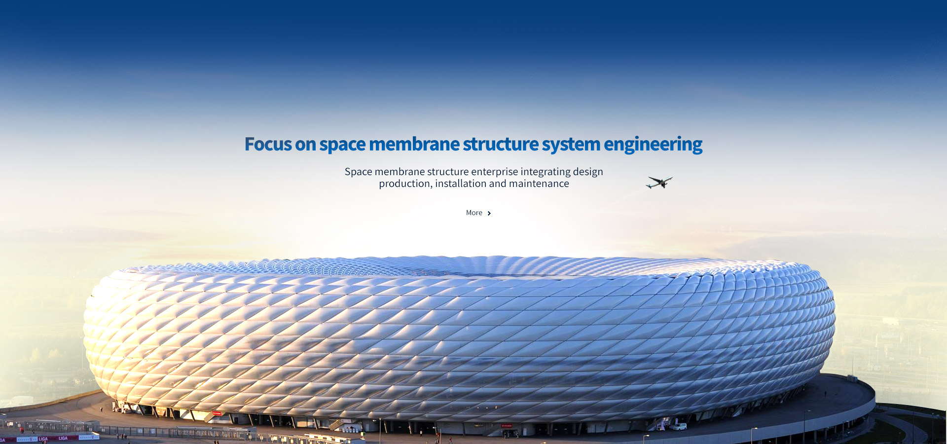 Focus on space membrane structure system engineering, set design, production, installation, maintenance as one of the space.