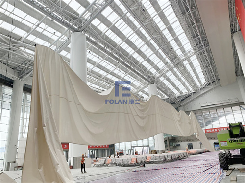 佛兰空间虎门高铁站室内膜结构吊顶工程最新进展分享